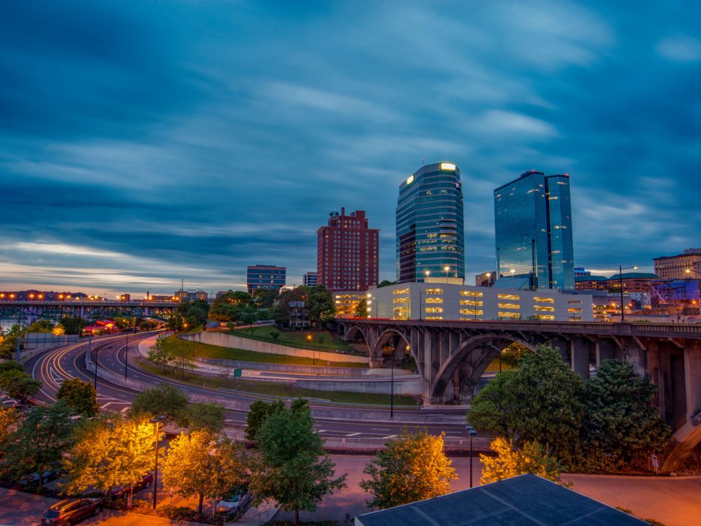 Knoxville bridge at dusk